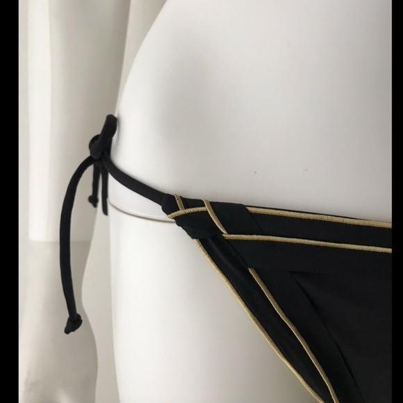 La Perla Bottom Bikini Swimsuit Black & Gold 10 - Picture 3 of 9